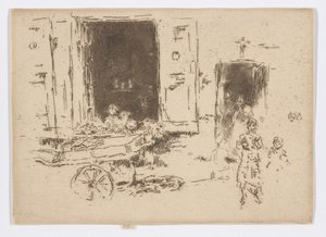 La Carretilla - Quartier des Marolles, Bruselas de James Abbott McNeill Whistler