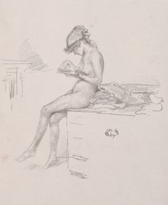 La pequeña modelo desnuda leyendo, 1890