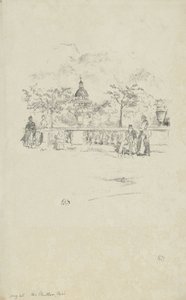 El Panteón, desde la terraza de los Jardines de Luxemburgo de James Abbott McNeill Whistler