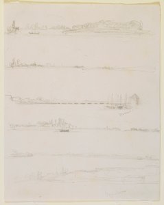 El Rin, cerca de Worms y Oppeheim, 1858 de James Abbott McNeill Whistler