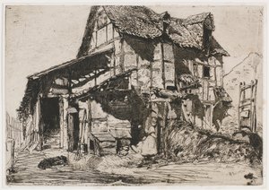 La vivienda insegura. Uno de los Doce Grabados de la Naturaleza El Conjunto Francés, 1858 de James Abbott McNeill Whistler