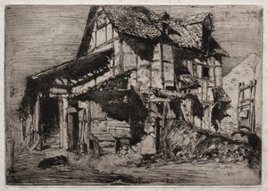 Doce grabados de la naturaleza: La vivienda insegura, 1858 de James Abbott McNeill Whistler