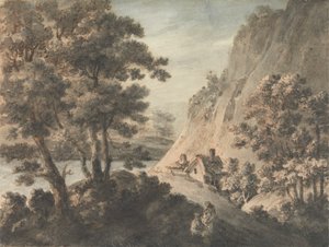 Paisaje con río y figuras de James Adam