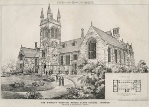 El Hospital Whitgift Middle Class School, Croydon, 1873 de James Akerman