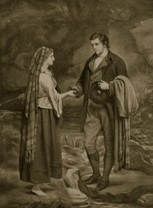 Compromiso de Robert Burns y Highland Mary, 1785, ilustración de 