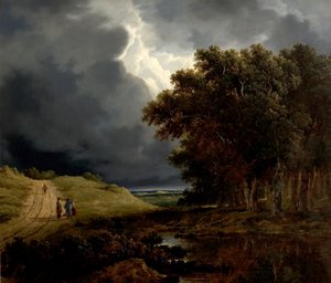 El borde de un bosque, tormenta en camino, 1826 de James Arthur OConnor