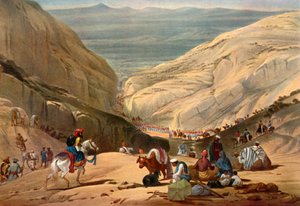 Ejército emergiendo del Paso Shutargardan hacia el Valle de Logar de James Atkinson