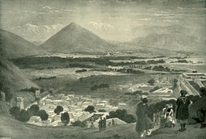 El Bala Hissar y la ciudad de Kabul desde la parte superior de la ciudadela, c1842, 1901 de James Atkinson