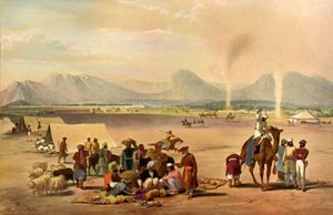 La ciudad de Kandahar vista desde el sur hacia la montaña Baba Wali, c1840, 1901 de James Atkinson
