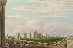 Vista de la Casa de Gobierno, Calcuta, 1826, grabado por Robert Havell el Joven de James Baillie Fraser