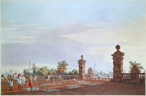 Plaza del Tanque desde el oeste, grabado por Robert Havell, pub. 1824 de James Baillie after Fraser