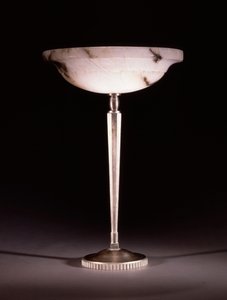 Una lámpara de mesa de bronce plateado diseñada por Jacques-Emile Ruhlmann (1879-1933), c.1913