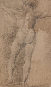 Hombre con los brazos abiertos visto desde atrás de James Barry