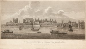 Vista del antiguo palacio de Hampton Court desde el Támesis de James Basire