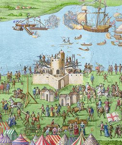 El hundimiento del Mary Rose durante la Batalla de Solent, 1545, 1778 de James Basire