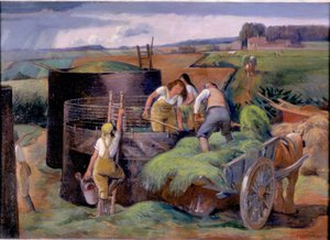 Ensilaje, c.1940 (óleo sobre lienzo) de James Bateman