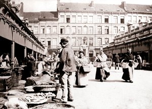 Puestos de mercado, Amberes, 1898 de James Batkin