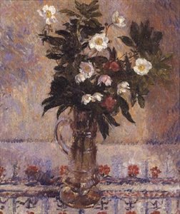 Flores en un Jarrón de Cristal