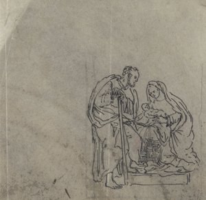 Boceto de hombre, mujer y niño