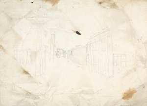 Boceto de las ruinas del templo