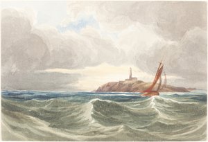 Paisaje marino con faro de James Bulwer