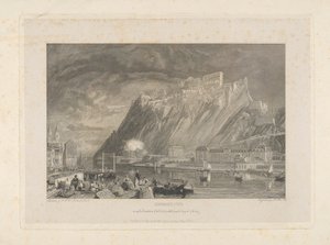 Ehenbreitstein, durante la demolición de la fortaleza en 1817 desde el muelle de Coblentz. de James C. Allen
