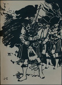 Ilustración para la balada de Riccardo Stephens, El gaitero del infierno, c1912 de James Cadenhead