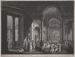 Fete Champetre, 9 de junio de 1774 (Interior del comedor) de James Caldwall