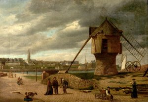 Paisaje con molino de viento, St Malo, Francia de James Collinson