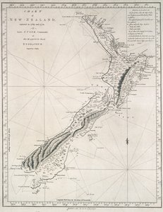 Carta de Nueva Zelanda, explorada en 1769 y 1770 por el Teniente J.Cook, Comandante del Barco de Su Majestad Endeavour de James Cook