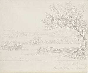 Lago Derwent desde la residencia del Sr. W. Mains, 1843 de James David Smillie