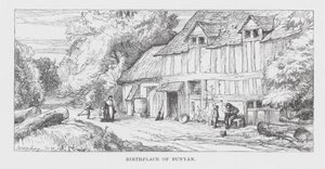 Lugar de nacimiento de Bunyan (grabado)