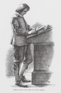 Santiago leyendo la Biblia en casa de Cayo (grabado) de James Dawson Watson