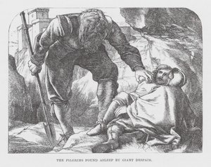 Los Peregrinos encontrados dormidos por el Gigante Desesperación (grabado) de James Dawson Watson