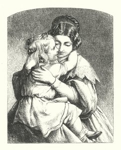 A un niño abrazando a su madre de James Dawson Watson
