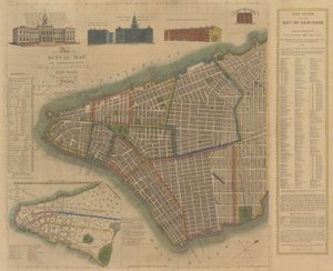 La ciudad de Nueva York: Mapa y plan explicativo de Longworth, 1817 de James DeForest Stout