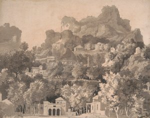 Paisaje rocoso con edificios clásicos de James Deacon
