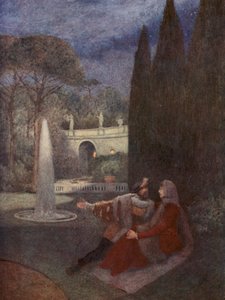 El mercader de Venecia de Shakespeare: Lorenzo y Jessica (litografía en color) de James Dromgole Linton