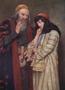 El mercader de Venecia de Shakespeare: Shylock y Jessica (litografía en color) de James Dromgole Linton