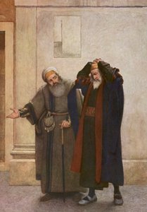 El mercader de Venecia de Shakespeare: Shylock y Tubal (litografía en color)