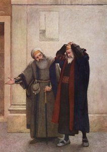 El mercader de Venecia de Shakespeare: Shylock y Tubal (litografía en color)
