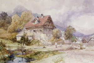 Chalet, Brunnen, Lago Lucerna de James Duffield Harding