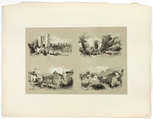 Fréjus, Beaucaire, Castillo, de Selecciones Pintorescas de James Duffield Harding