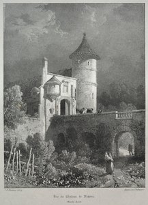 Viajes pintorescos y románticos en la antigua Francia. Franche-Comté: Vista del Castillo de Frasne de James Duffield Harding
