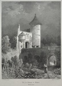 Viajes pintorescos y románticos en la antigua Francia. Franche-Comté: Vista del Castillo de Frasne de James Duffield Harding