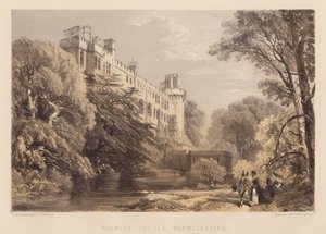 Castillo de Warwick, Warwickshire (aguatinta) de James Duffield Harding
