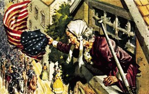 Barbara Frietchie llamando al General Sonewell Jackson durante la Guerra Civil Americana de James Edwin McConnell