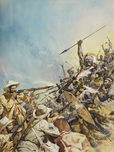 Boers Fighting Natives (gouache sobre papel) de James Edwin McConnell