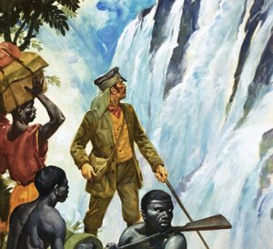 David Livingstone descubre las cataratas Victoria de James Edwin McConnell