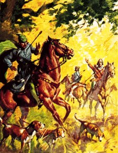 Muerte de Guillermo Rufo, hijo de Guillermo el Conquistador (litografía en color) de James Edwin McConnell